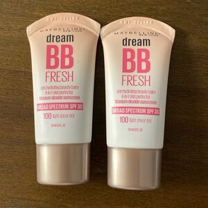 (2) Maybelline Dream BB Fresh Skin Hydrating Beauty Balm 100 Light Sheer Tint